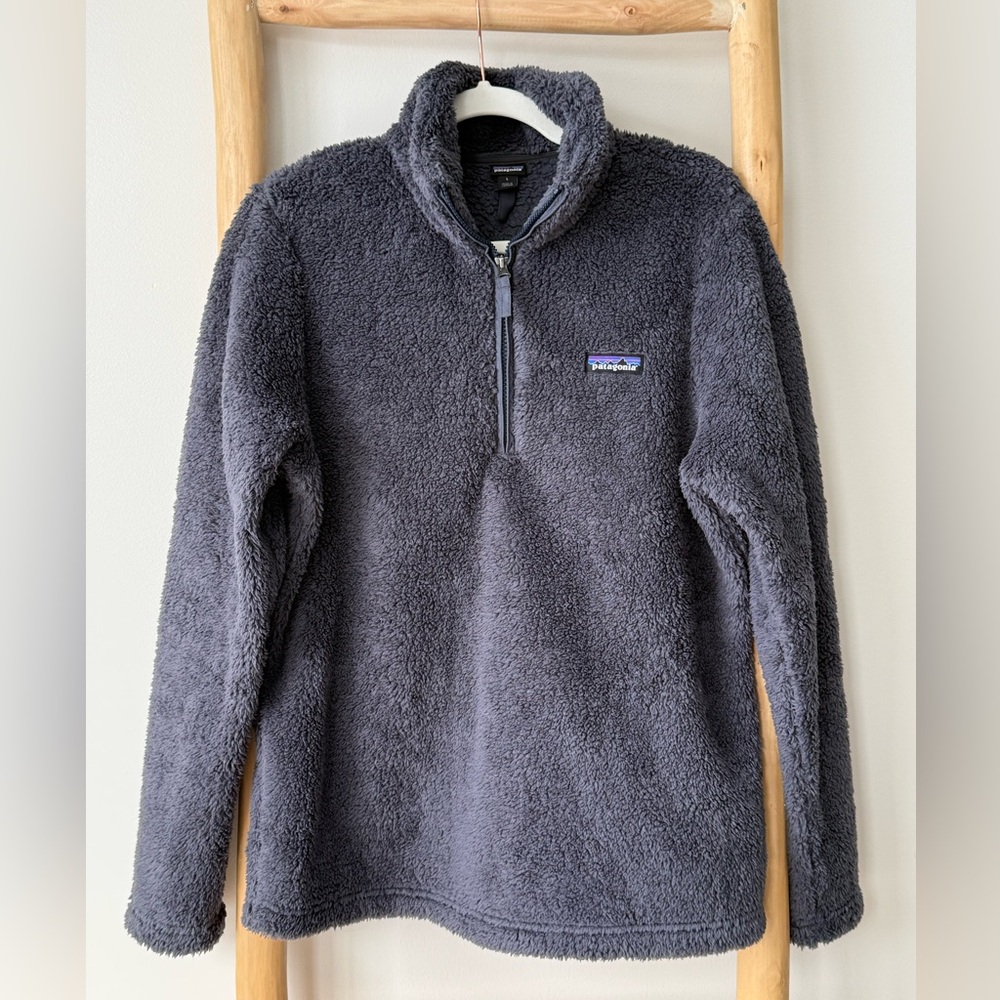 Patagonia Women’s 1/4 Zip Los Gatos Smolder Blue Soft Fleece Pullover L - Picture 7 of 15